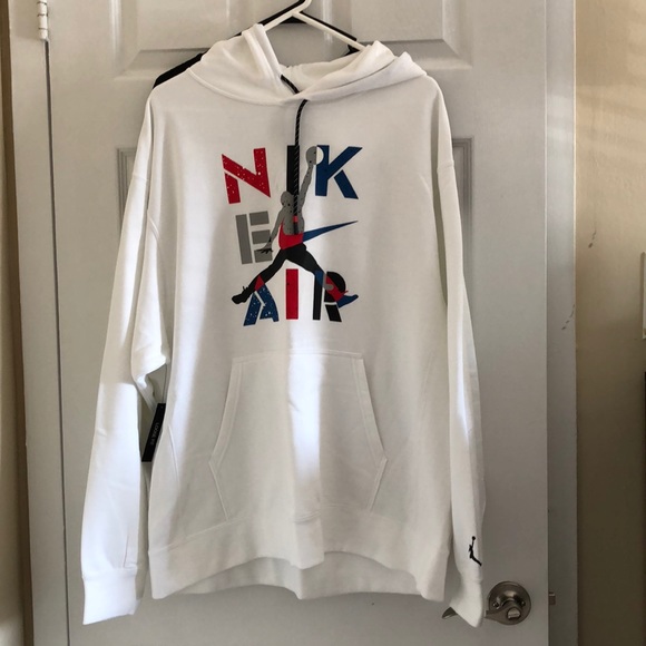NWT Nike Air Jordan Hoodie in White w/ Jumpman - Picture 12 of 13